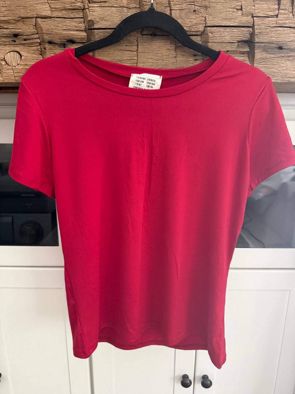 French Pastry Red Basic Fitted Tee Sz XL (Runs Small) Soft Stretch Top
